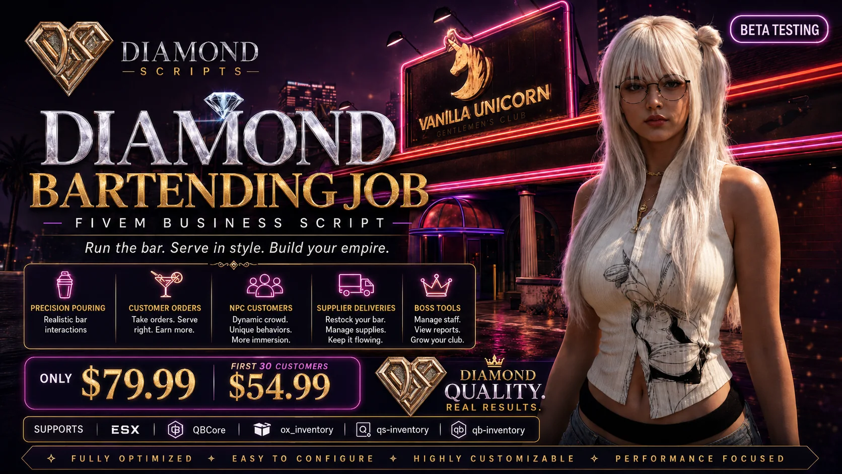 Diamond Bartending Job